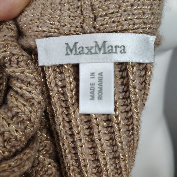 Max Mara Arold Cashmere Blend Lurex Fringe Belted Cardigan Size Large - Picture 5 of 12